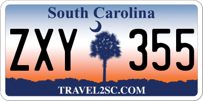 SC license plate ZXY355