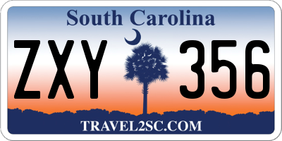 SC license plate ZXY356