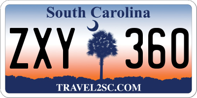 SC license plate ZXY360