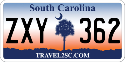 SC license plate ZXY362