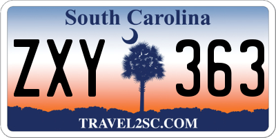 SC license plate ZXY363