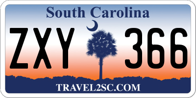 SC license plate ZXY366
