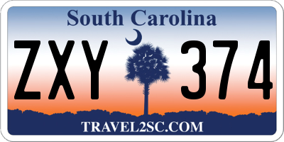 SC license plate ZXY374