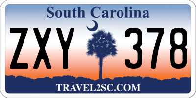 SC license plate ZXY378