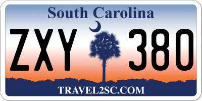 SC license plate ZXY380