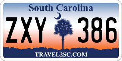 SC license plate ZXY386