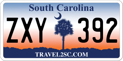 SC license plate ZXY392
