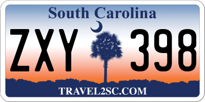 SC license plate ZXY398