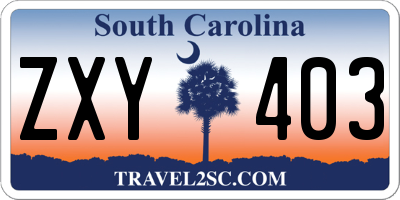 SC license plate ZXY403