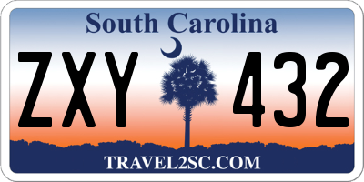 SC license plate ZXY432