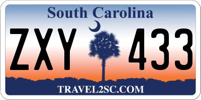 SC license plate ZXY433