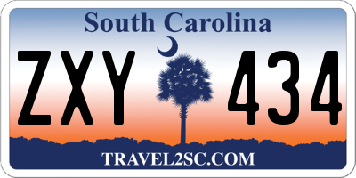 SC license plate ZXY434