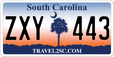 SC license plate ZXY443