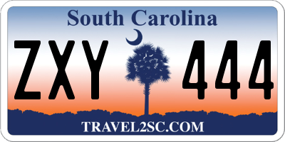 SC license plate ZXY444