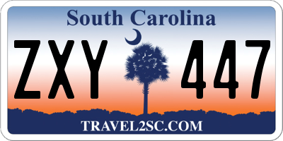 SC license plate ZXY447