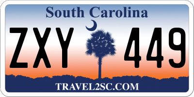 SC license plate ZXY449