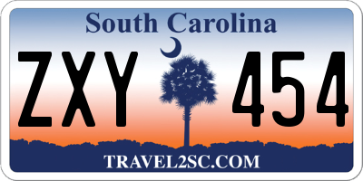SC license plate ZXY454