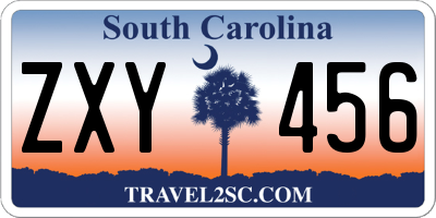 SC license plate ZXY456