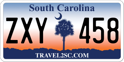 SC license plate ZXY458