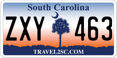 SC license plate ZXY463