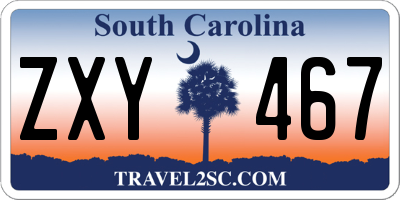 SC license plate ZXY467