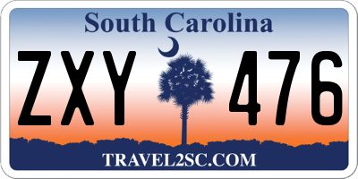 SC license plate ZXY476