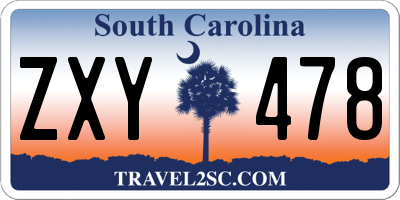 SC license plate ZXY478