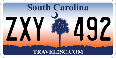 SC license plate ZXY492