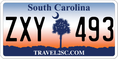 SC license plate ZXY493