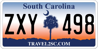 SC license plate ZXY498