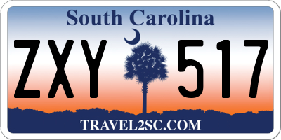 SC license plate ZXY517