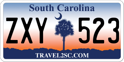 SC license plate ZXY523