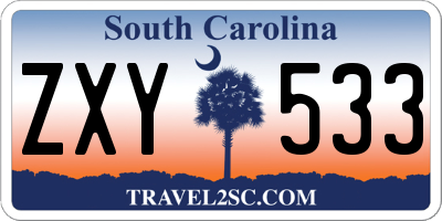 SC license plate ZXY533