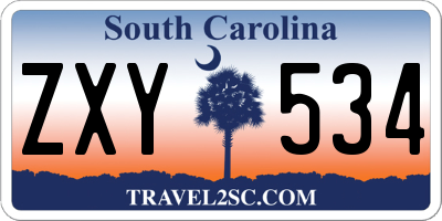 SC license plate ZXY534
