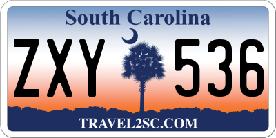 SC license plate ZXY536