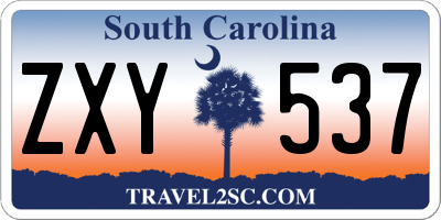 SC license plate ZXY537