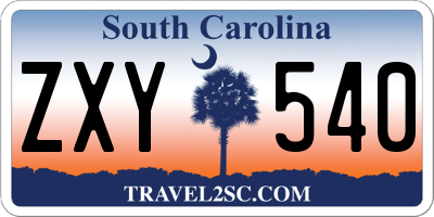 SC license plate ZXY540