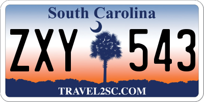SC license plate ZXY543