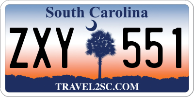 SC license plate ZXY551
