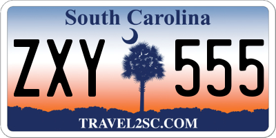 SC license plate ZXY555