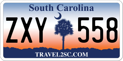 SC license plate ZXY558
