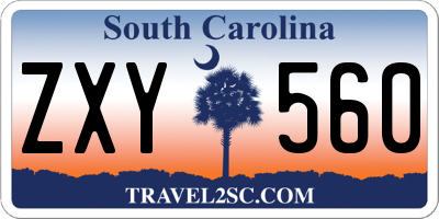 SC license plate ZXY560
