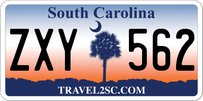 SC license plate ZXY562