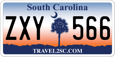 SC license plate ZXY566