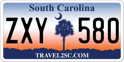 SC license plate ZXY580