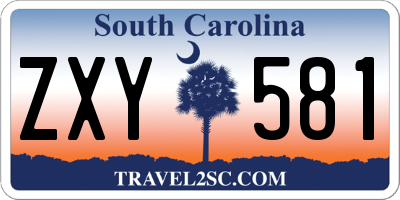 SC license plate ZXY581