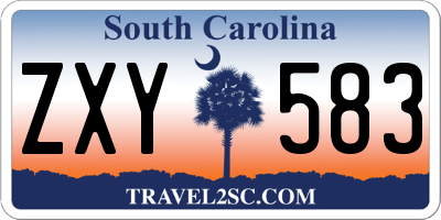 SC license plate ZXY583