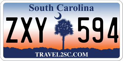 SC license plate ZXY594