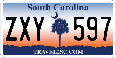 SC license plate ZXY597