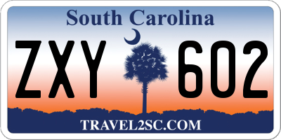 SC license plate ZXY602